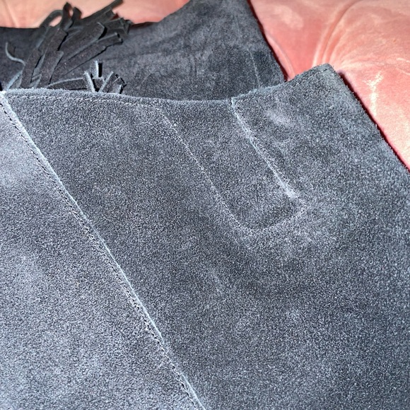 ❌SOLD❌Nine West Vapretaport Black Suede OTK Boots w/ Side Fringe Size 9M - Picture 6 of 10